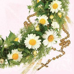 Serwetki Lunch "Communin with Daisy Wreath Pink" 33x33 cm