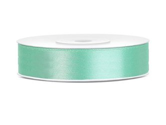 Tasiemka satynowa, mięta, 12mm/25m (1 szt. / 25 mb.)