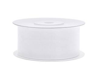 Tasiemka szyfonowa, biały, 38mm/25m