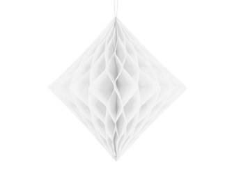 Diament bibułowy, biały, 30cm