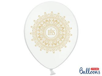 Balony 30cm, IHS, Metallic Pure White (1 op. / 50 szt.)