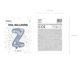 Balon foliowy Litera "Z", 35cm, holograficzny