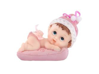 Figurka Dziewczynka z poduszką, różowy, 9cm