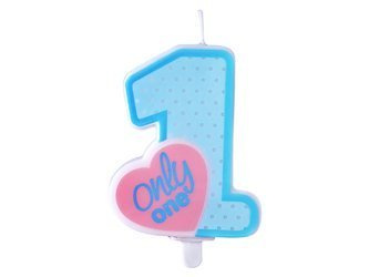 Świeczka urodzinowa Only One, błękit, 8cm