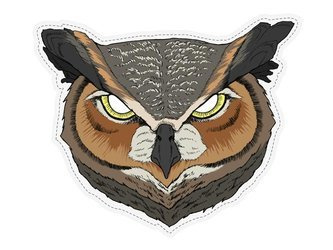 Maska Sowa Puchacz, ok. 28x23 cm