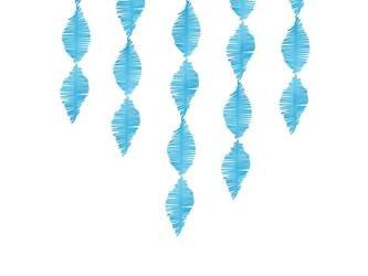 Girlanda z krepy - Frędzle, niebieski, 3m