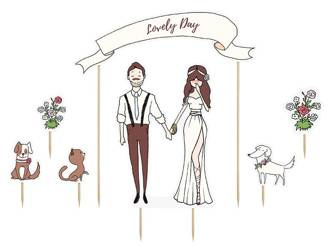 Topper na tort Lovely day, 8-22,5cm (1 op. / 7 szt.)