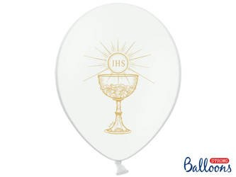 Balony 30cm, IHS, Pastel Pure White (1 op. / 6 szt.)