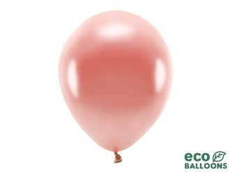 Balony Eco 30cm metalizowane, różowe złoto (1 op. / 10 szt.)