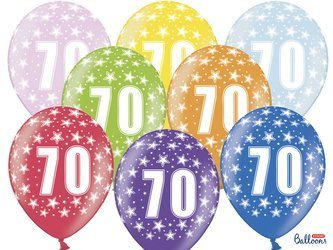 Balony 30cm, 70th Birthday, Metallic Mix (1 op. / 50 szt.)