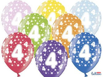 Balony 30cm, 4th Birthday, Metallic Mix (1 op. / 50 szt.)