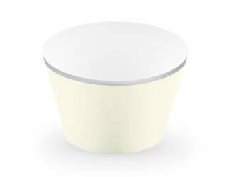 Papilotki na muffinki, 4,8 x 7,6 x 4,6cm, jasny kremowy (1 op. / 6 szt.)