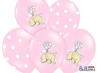 Balony 30cm, Słonik, Pastel Pink Mix (1 op. / 50 szt.)