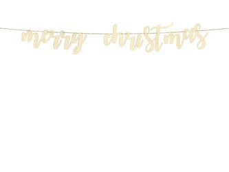 Drewniany baner Merry Christmas, 87x17cm