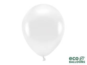 Balony Eco 30cm metalizowane, biały (1 op. / 100 szt.)