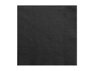 Serwetki trójwarstwowe, czarny, 33x33cm (1 op. / 20 szt.)