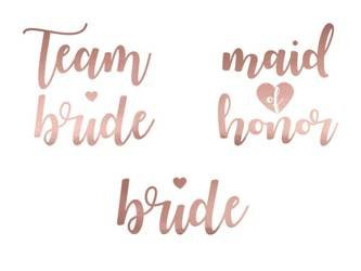 Tatuaże zmywalne Wieczór panieński, różowe złoto (1 op. / 13 szt.)