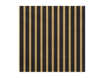 Serwetki Paski, złoty, 33x33 cm (1 op. / 20 szt.)