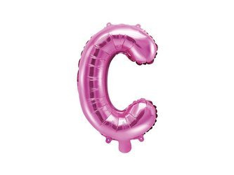 Balon foliowy Litera "C", 35cm, ciemny różowy