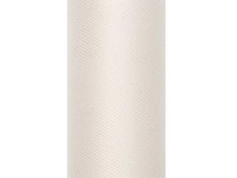 Tiul gładki, kremowy, 0,8 x 9m