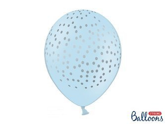 Balony 30cm, Kropki, Pastel Baby Blue (1 op. / 50 szt.)