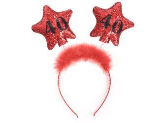 Opaska z gwiazdkami 40, czerwony