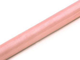 Organza Gładka, blady róż, 0,36 x 9m (1 szt. / 9 mb.)