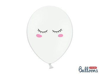 Balony 30cm Buźka, Pastel Pure White (1 op. / 6 szt.)