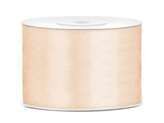 Tasiemka satynowa, kremowy, 50mm/25m (1 szt. / 25 mb.)